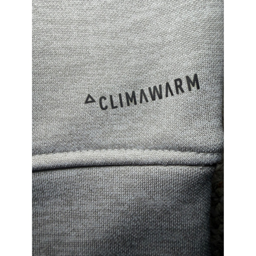 Adidas Climawarm Pullover Hoodie Mens Medium Gray Graphic Logo - Picture 5 of 6